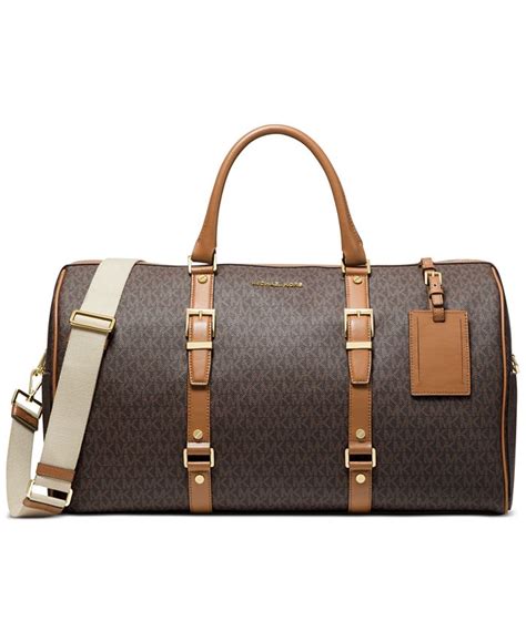 michael kors leather travel bag|Michael Kors overnight weekender bag.